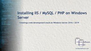 Installing IIS / MySQL / PHP on Windows Server with WordPress