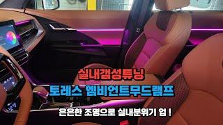 쌍용차 토레스 실내갬성튜닝 엠비언트무드램프작업