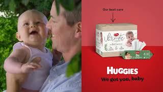 Huggies Ultimate Nappies | Our best care with plant-derived materials* & trusted leakage protection