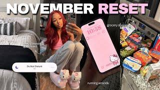 NOVEMBER RESET ! DEEP cleaning my apartment | grocery run | solo date | + more