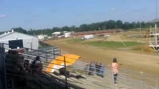 Dominic Huey wins AMA half mile state championship at fowlerville fair ground on his Cobra 65