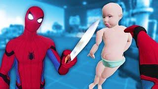 Spiderman is the WORST babysitter... (Boneworks VR Mods)