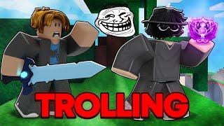 Trolling on my MAIN account in RANKED... (roblox bedwars)