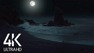 Sleep Better with Ocean Waves Sounds On A Full Moon Night - 8 HOURS Dark Version - Part #2