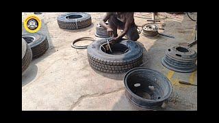 7.50 - R 16 New tyre fittings // easy method tyre open fittings