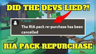 DID THE DEVS LIED ABOUT THE RIA PACK REPURCHASE?! | SOL'S RNG