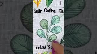 Tucked #SatinStitch Leaf #EmbroideryTutorial  #beginnerembroidery #floralembroidery