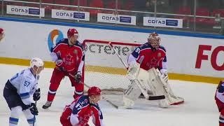 Goaltender Ilya Sorokin in action vs Barys Astana 11.12.17