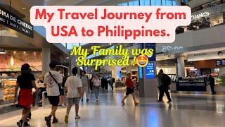 My Travel Journey from USA to the Philippines! I Surprised my Family! 