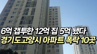 경기도 고양시 일산 아파트 폭락 10곳 일산부동산,6억 갭투한 12억집 5억대 됐다 (부동산 아파트 미분양 분양권 입주권 재개발 재건축)