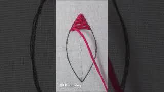 hand embroidery latest leaf stitch tutorial !! basic leaf stitch for beginners #shorts