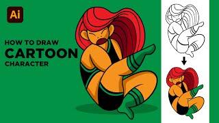 Adobe Illustrator Tutorial: How To Draw Cartoon Character from Sketch | Hiru Designs