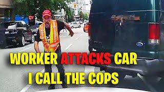 ROAD RAGER ATTACKS CAR I CALL THE COPS | Brake Check, Idiot Driver USA & Canada Driving fails 2024