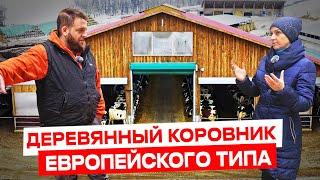 Деревянный коровник на ферме «Швейцарское молоко» | Молочное животноводство