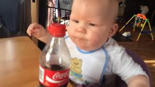 Baby tries Coca Cola for the first time | Kids Kingdom