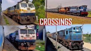 DOUBLE LINE CROSSINGS !! HIGH SPEED and SLOW SPEED Crossings | Indian Railways