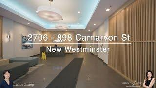 New Listing | 2706 898 CARNARVON STREET, New Westminster 新西敏市中心两房公寓开价仅59.9万