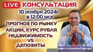 ПРЯМОЙ ЭФИР: ПРОГНОЗ ПО РЫНКУ | АКЦИИ | КУРС РУБЛЯ | НЕДВИЖИМОСТЬ VS ДЕПОЗИТЫ