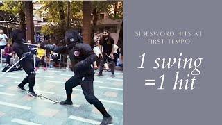 1 swing = 1 hit - direct attacks with Sidesword