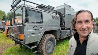 Deutsche Wertarbeit Camping WOHNMOBIL EXTREM: MAN Kat 6x6 | Walkaround und Roomtour mit Martin