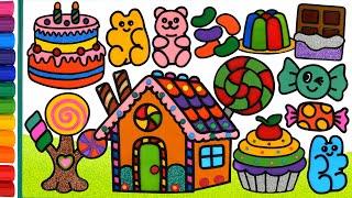 Sweet Snacks, Candy house Compilation | Drawing, Painting and Coloring for Kids, Learn colors