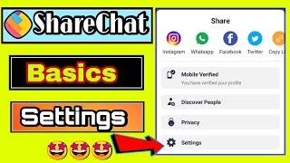 ShareChat Basic Settings or information Enebal Kare || ShareChat Following List kaise Hide kare