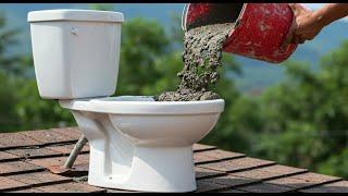 Mistake Throwing Away an Old Toilet! I Filled It with Cement and Made a Genius Idea for EverydayUse