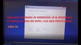 SSD HDD not Showing Want To Install Windows NO Drive Showing fix it 11gen 12gen 13gen Intel CPU