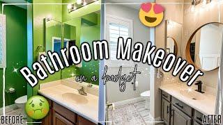 DIY SMALL BATHROOM MAKEOVER on a BUDGET 2023 :: Budget Bathroom Remodel