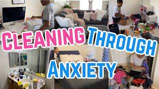 MESSY HOUSE CLEAN WITH ME | CLEANING WITH ANXIETY | CLEANING & LAUNDRY