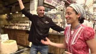 learning Hebrew at the Mahane Yehuda market, Jerusalem