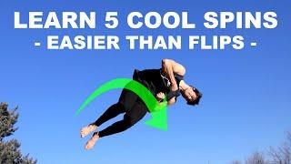 Learn 5 Awesome Spinning "Flips" that are NOT SCARY and easy to learn