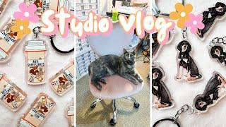 Studio Vlog //  new keychains, packing orders, tiktok live, finding balance