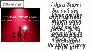 Tiwa Savage Stamina Lyrics (feat. Ayra Starr & Young Jonn)