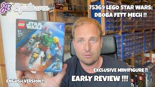 NEW Boba Fett Minifigure! LEGO Star Wars 75369 Boba Fett Mech REVIEW!