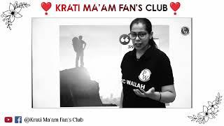 Enjoying Your Journey | Krati Mam Motivation | Krati Ma'am Fan's Club | CA Class Queen Krati Mam