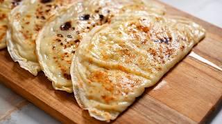 FLOUR + WATER! I don't ROLL out the dough, I just pour it into the pan! Delicious simple flatbreads