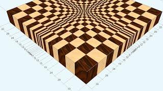 3D end grain cutting board #1 to make with the use of 13" planer (version for woodworkers)