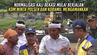 NORMALISASI SUNGAI DI KALI BEKASI MULAI BERJALAN | KDM MINTA POLSEK DAN KORAMIL MENGAMANKAN