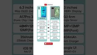 iPhone 16 VS Google Pixel8A Full Comparison #youtubeshorts #youtube #ytshorts #viral #yt #smartphone