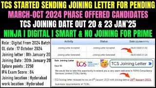 TCS 8 JAN LATEST JOINING UPDATE | TODAY NINJA, DIGITAL, SMART, IGNITE, BPS GOT JL | NO PRIME JOINING