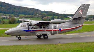 Czech Air Force Let L-410 Turbolet Start-Up & Take-Off at Bern