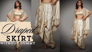 Draped skirt without dummy | draping dhoti skirt cutting and stitching | Drapping skirt for babygirl