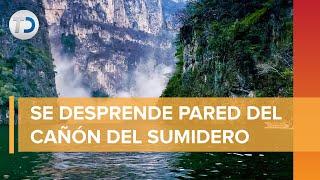 Captan desprendimiento de rocas en el Cañón del Sumidero en Chiapas