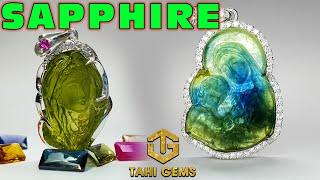 Bọc vàng mặt dây chuyền Đức Mẹ đá sapphire | TahiGems - Tahi Phạm
