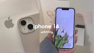 iphone 14 (starlight)  aesthetic unboxing + setup, accessories, camera test, iphone xr comparison