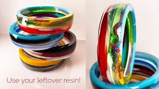 Resin Color Band Bangles with leftovers!   #resin #resinart #resinjewelry #jewelrymaking #bangles