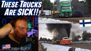 American Reacts to the Power Truck Show 2024 - Finland - Truck Pulls