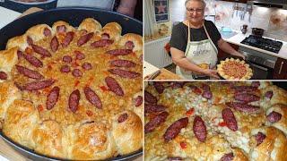 Pizza originală românească de la Bunica, cea mai bună pizza cu cârnat și fasole,best ever 