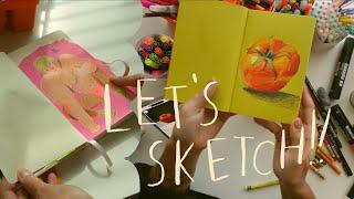 sketch with me! playing with new supplies and new art books!